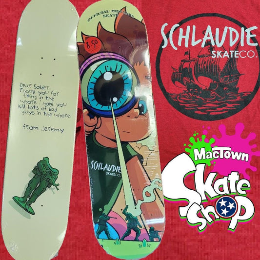8.5” Schlaudie, Official Military Skate Colab deck